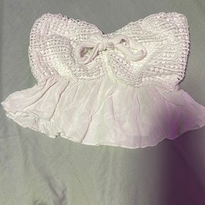 White Strapless Tube Top